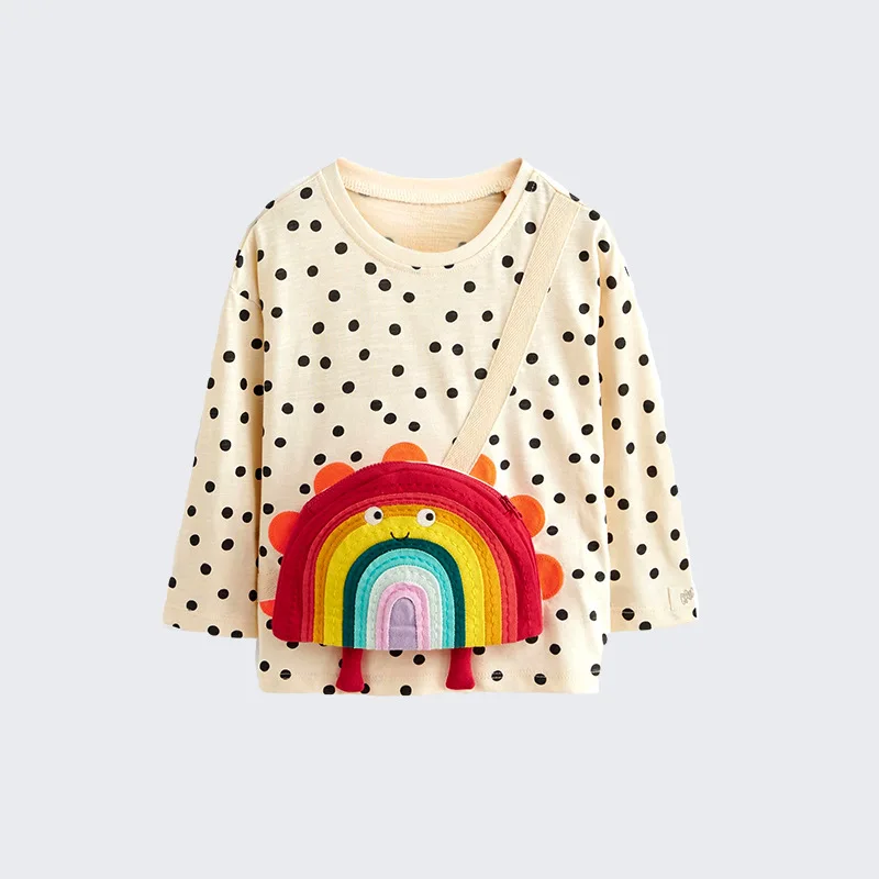 

Autumn New Girls' ClothingtEmbroidered Children's Shirt SetTKnitted Cotton Long Sleeve Children's Base Shirt