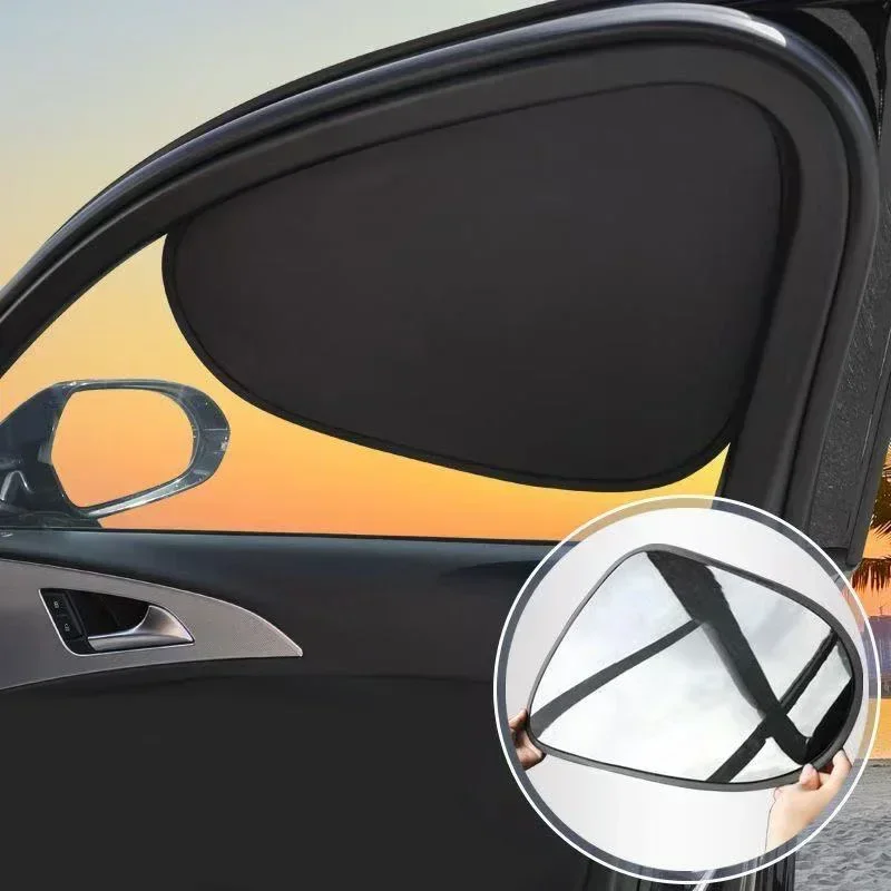Car Sunshade Window Self-priming Sunscreen Heat Insulation Shield Inside Electrostatic Adsorption Side Curtain Privacy Car Mesh view 2