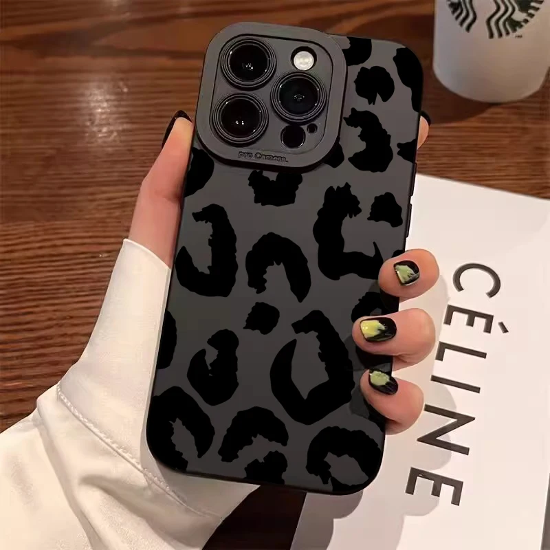 Leopard Design Camera Lens Protective Phone Case for iPhone 16 Cases iPhone 15 14 13 12 11 Pro Max XS XR X 7 8 Plus 13Mini Cover