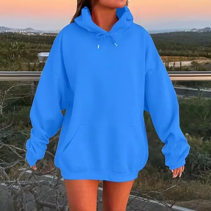 2026  American solid color hoodie autumn/winter ins loose and fashionable casual sweatshirt jacket