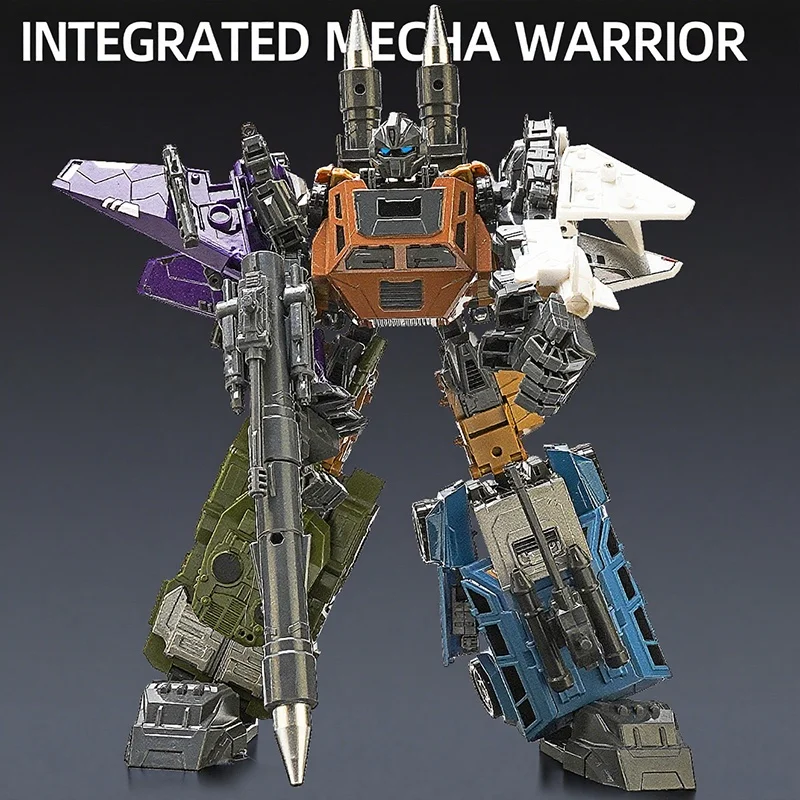 Conjunto combinador de brinquedos de deformação 5 em 1, escala pequena, anime, devastador, modelo de tanque, presente para adultos, meninos, carro robô transformável