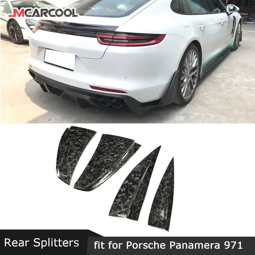 

JMCARCOOL для Porsche Panamera 971 2017 2018 2019, задние разветвители для губ, сухой кованый карбоновый задний бампер, боковая отделка багажника, фартуки