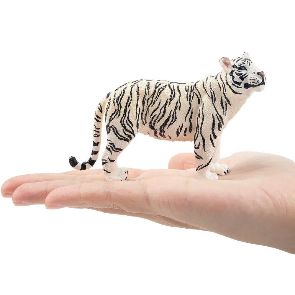 Toymany Simulation Staning White Tigress Wildlife  Animal Model Toy Mini Figures Dolls Action Figurines Toys Children Gift