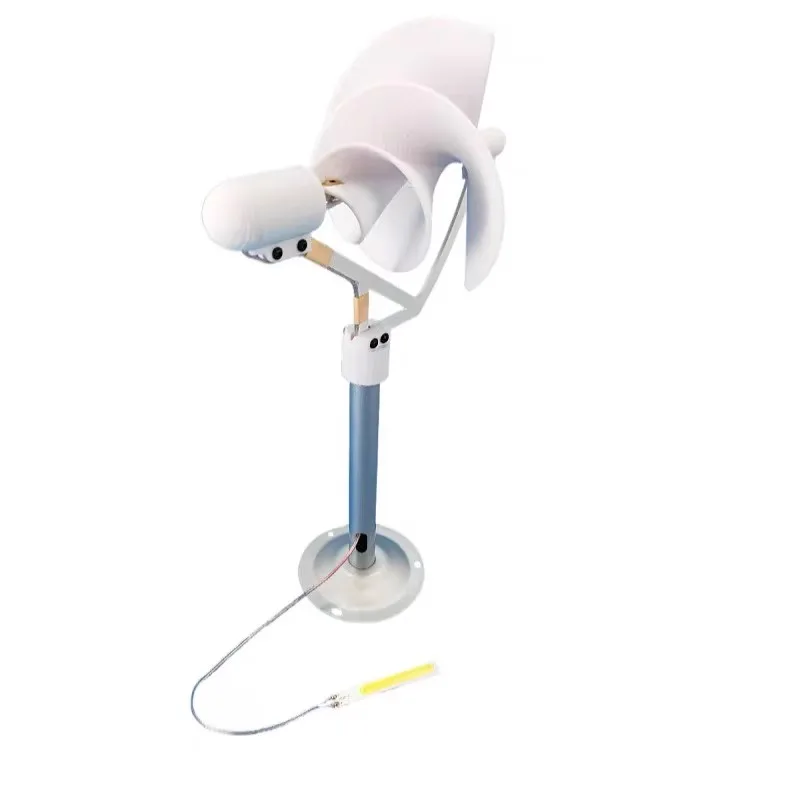 Miniature Spiral Wind Turbine 10W Science Experiment Power Light Model Breeze Start with LED Light 320mm