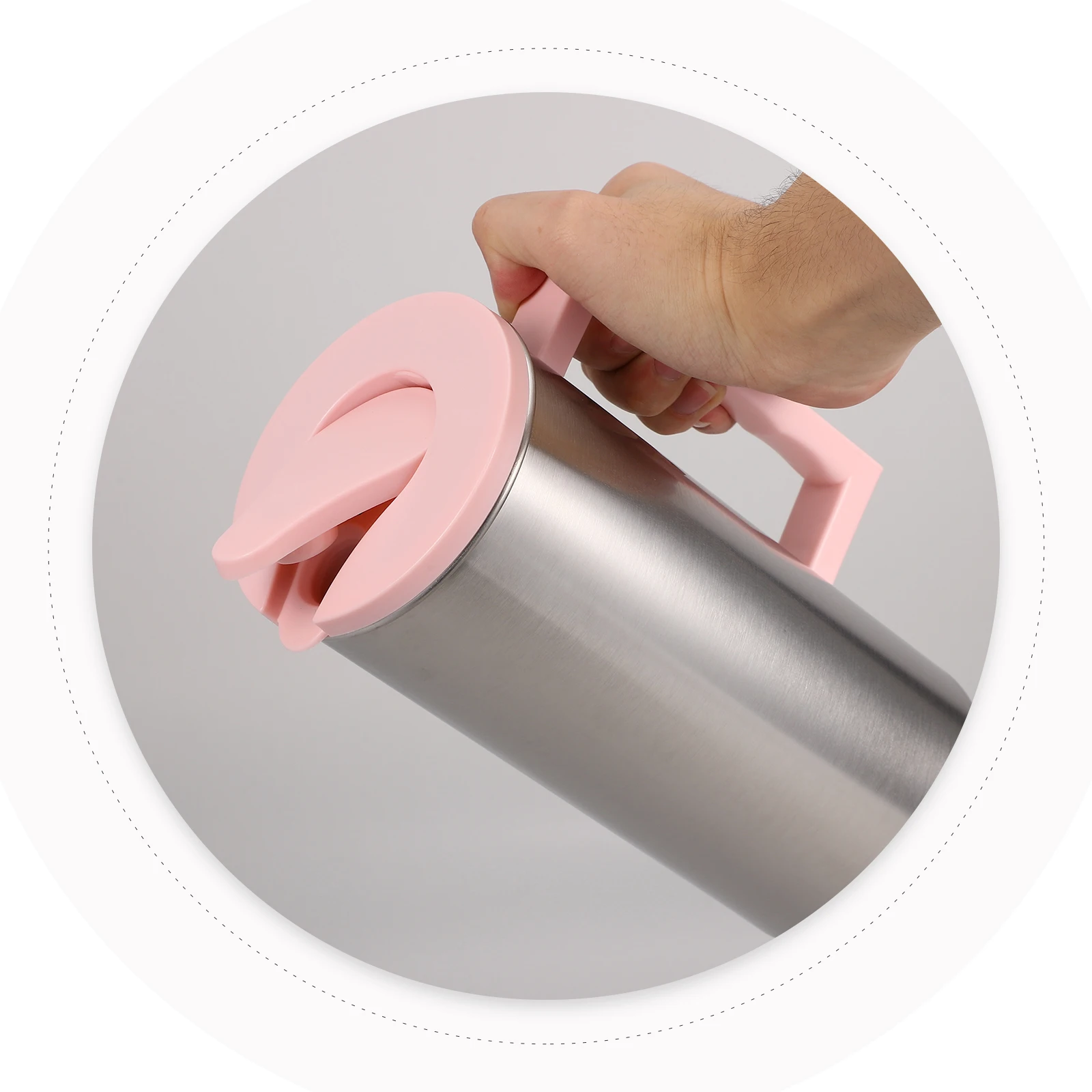 

Cold Water Pink Drinking Water Jug Stainless Steel Jug for Home Office Juice Pitcher With Lids For Fridge Tea Coffee Juice Large