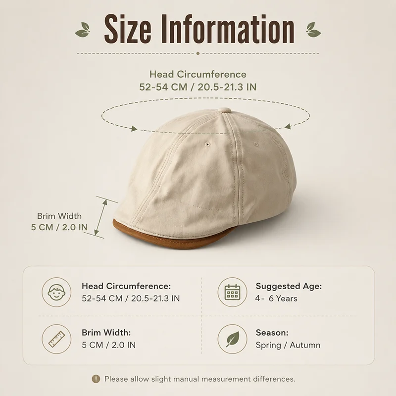 Kids Cotton Painter Cap Japanese Street Style Adjustable Newsboy Hat Spring Autumn Casual Duckbill Cap for Boys Girls Ages 4-6Y view 4