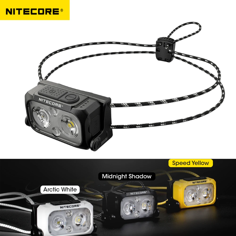 Lámpara NITECORE NU21, linterna frontal ultraligera de doble haz con Triple salida, linterna de luz roja blanca recargable por USB-C de 360 lúmenes