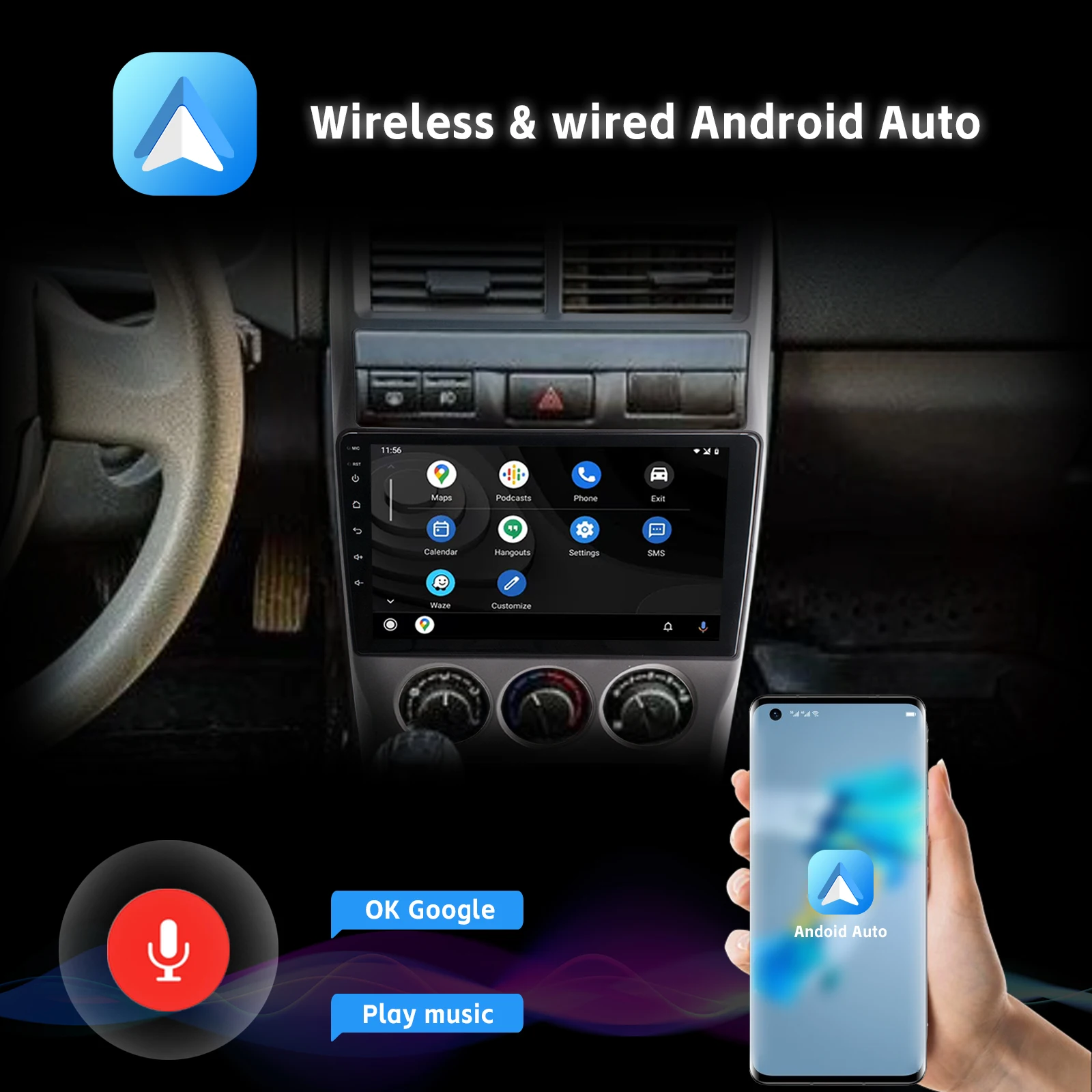 Car Radio Wireless Carplay Android Auto DAB+ AHD Rear View Camera 9