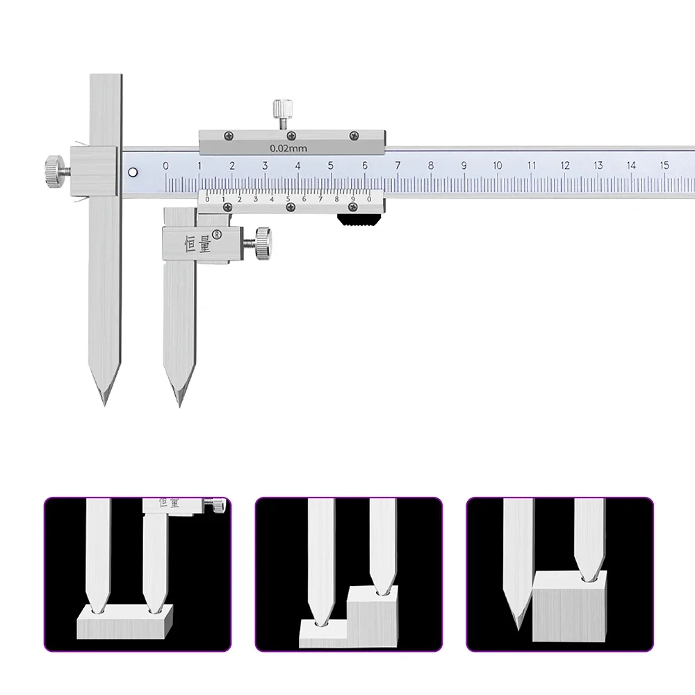 Center Distance Edge Center Hole Distance Vernier Caliper Measuring Range 150mm 200mm 300mm 4CR13 Stainless Steel Measuring Tool