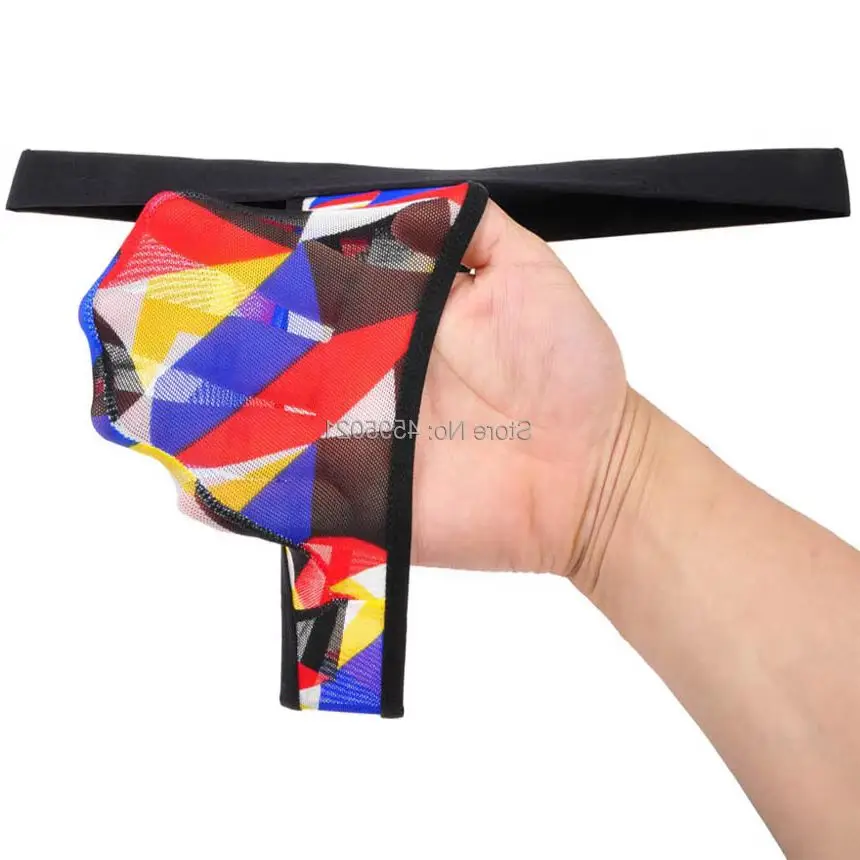 String Briefs Men's Mini G-String Sheer Mesh Bulge Pouch Male Bikini Lingerie Micro Underwear Sexy Jockstrap Tangas Low Rise