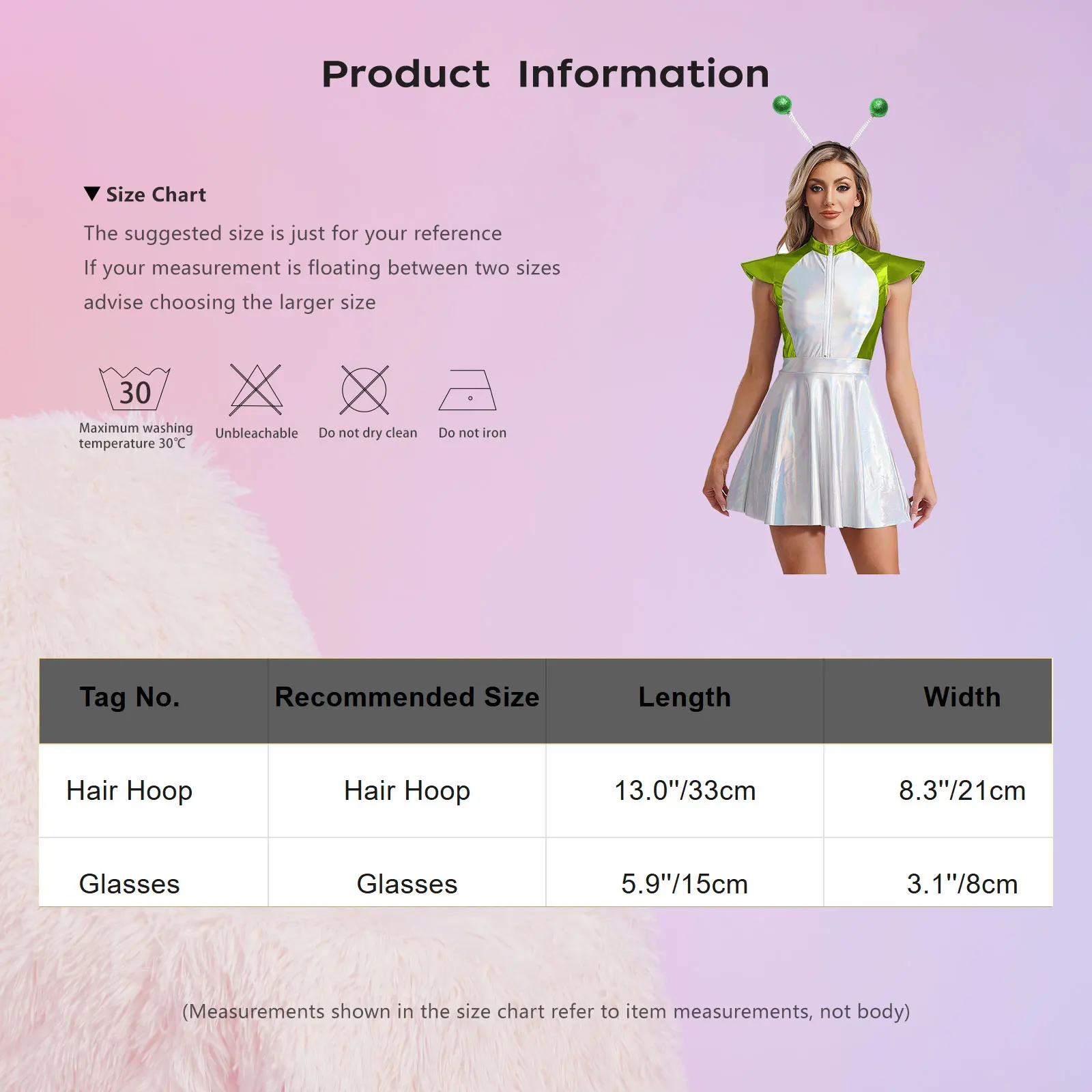 Women Outerspace Astronaut Alien Robot Cosplay Costume Shiny Flutter Sleeve A Line Tutu Dress with Headband for Carnival Party