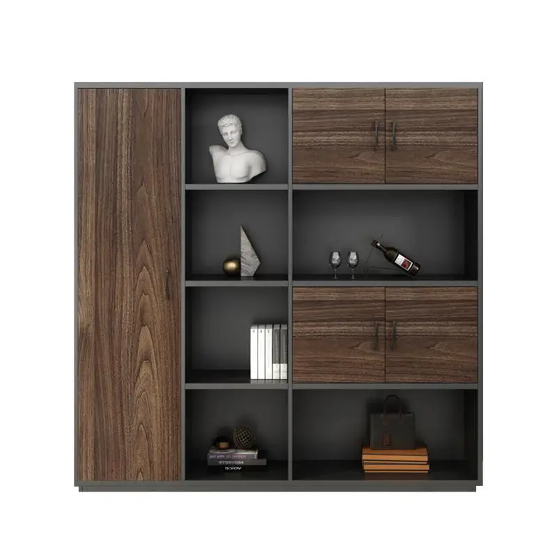 

File Cabinet Wooden Simple Modern Locker Bookcase Glass Locked Office