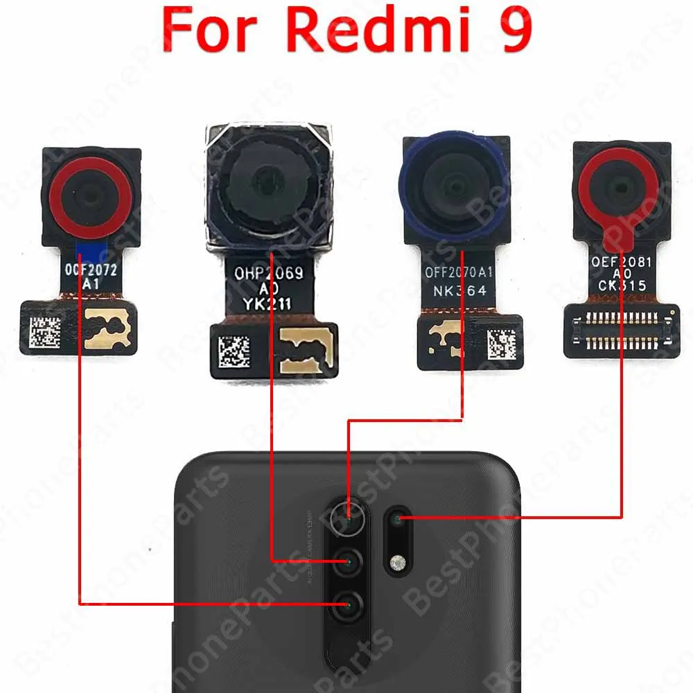 For Xiaomi Redmi 9T 9 9A 9C Back Rear Camera Module Flex Backside View Replacement Repair Spare Parts