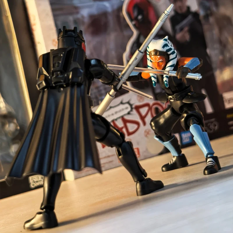 Blokees genuínos e star wars a série mandaloriana gv01 kits de modelo poseable caixa cega din djarin grogu moff gideon modelo brinquedos