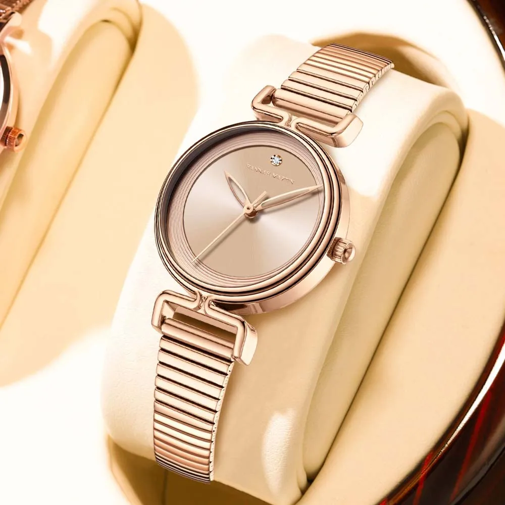 Hannah Martin Women's Watches Fashionable European & American Vintage Ladies' Watches Niche Selection Round Case Quartz Movement