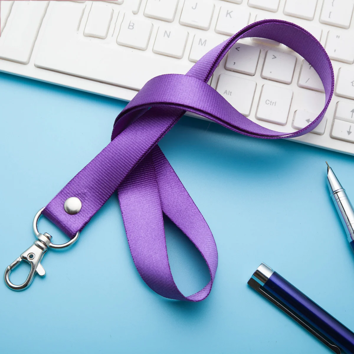 1PCS Neck Strap Lanyard Safety Metal Badge Lanyard for Business Id Key (Purple) ID lanyand id neck strap