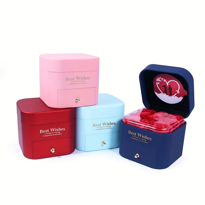 Valentine's Day eternal rose box Drawer style jewelry box, the best Valentine gift for her - view 3