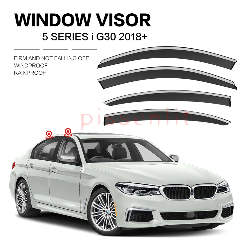 

5 series For BMW G30 F10 E60 E39 530 520 Accessories Wind Deflectors Visors Rain Guard Door Visor Vent Shades Ventvisor Awnings