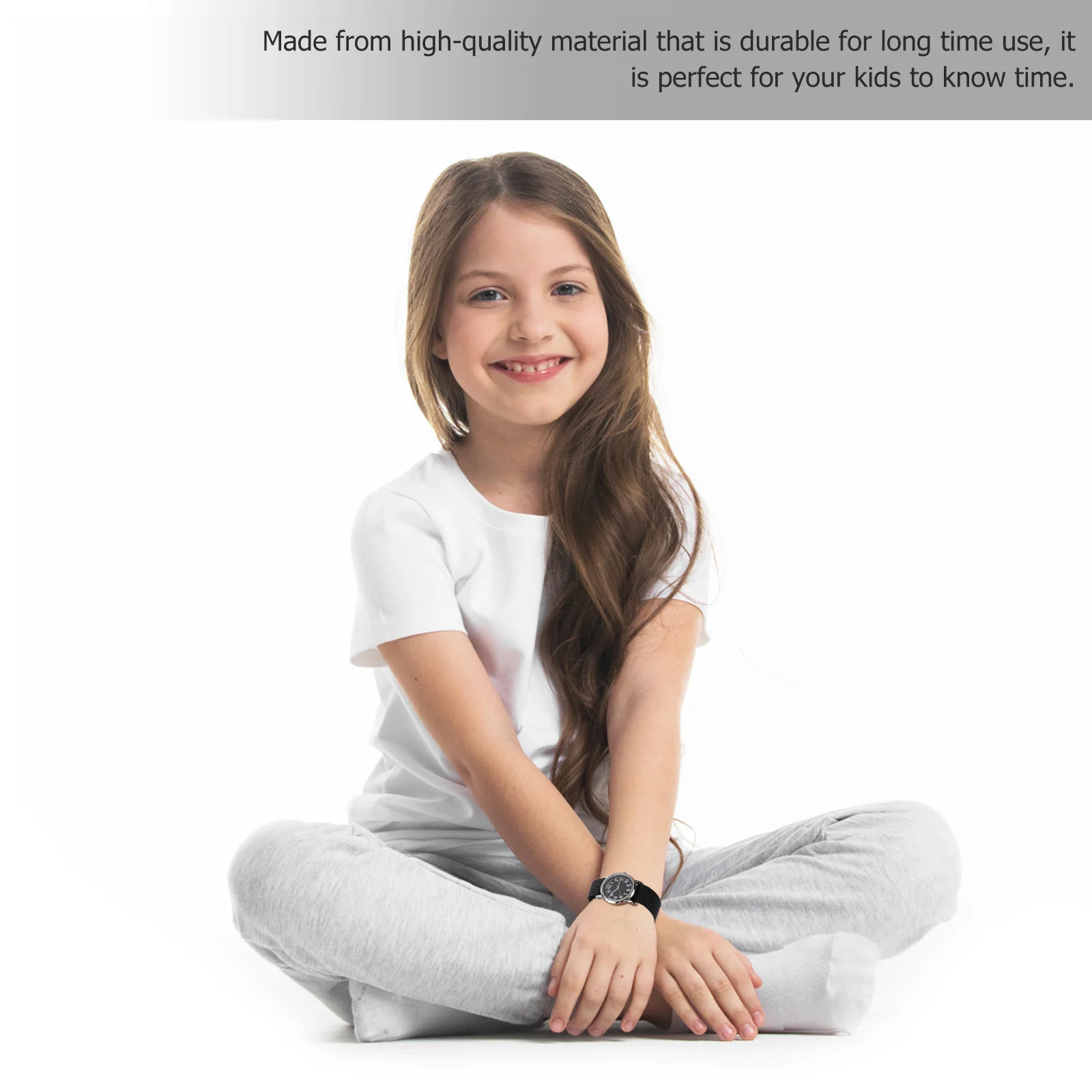 Kids Waterproof Watch Black Braided Band Quartz Movement Accurate Timekeeping For Boys Girls Children'S Wristwatch