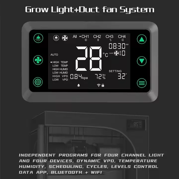 Newest Smart Led Grow Light Controller WIFI APP Controller RJ45 RJ12 for Lights Duct Fan