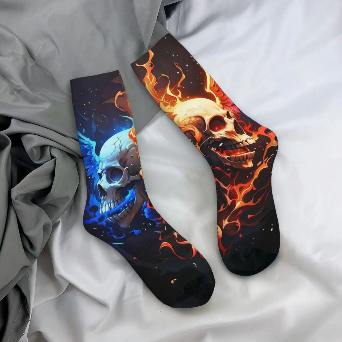 

All Seasons Crew Stockings Fantasy Ice And Fire Skull Socks Harajuku Long Socks Accessories for Men Women Gifts