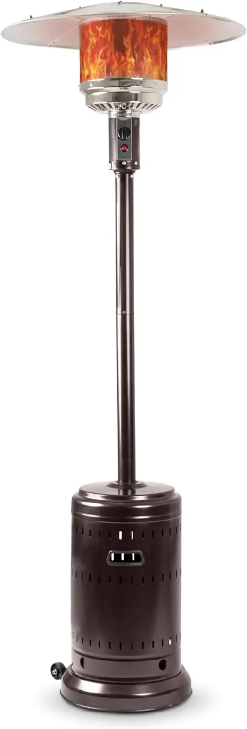 46,000 BTU Outdoor Propane Patio Heater with Wheels Commercial & Residential Havana Bronze 32.1 x 32.1 x 91.3 inches (LxWxH)