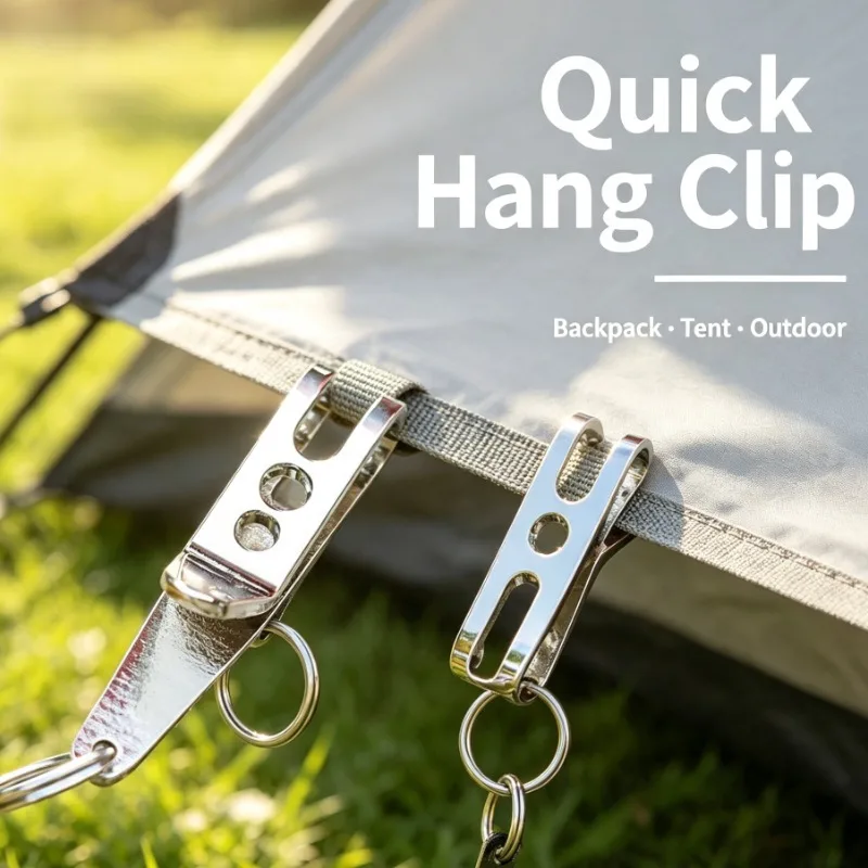 Stainless Steel Suspension Clip Keychain  Clip Outdoor Camping Gear Accessories