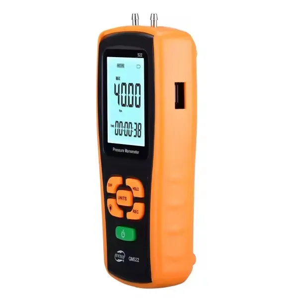 GM522 Large LCD Pressure Gauge Reset and Data Adjustment Manometer Digital Pressure Manometer