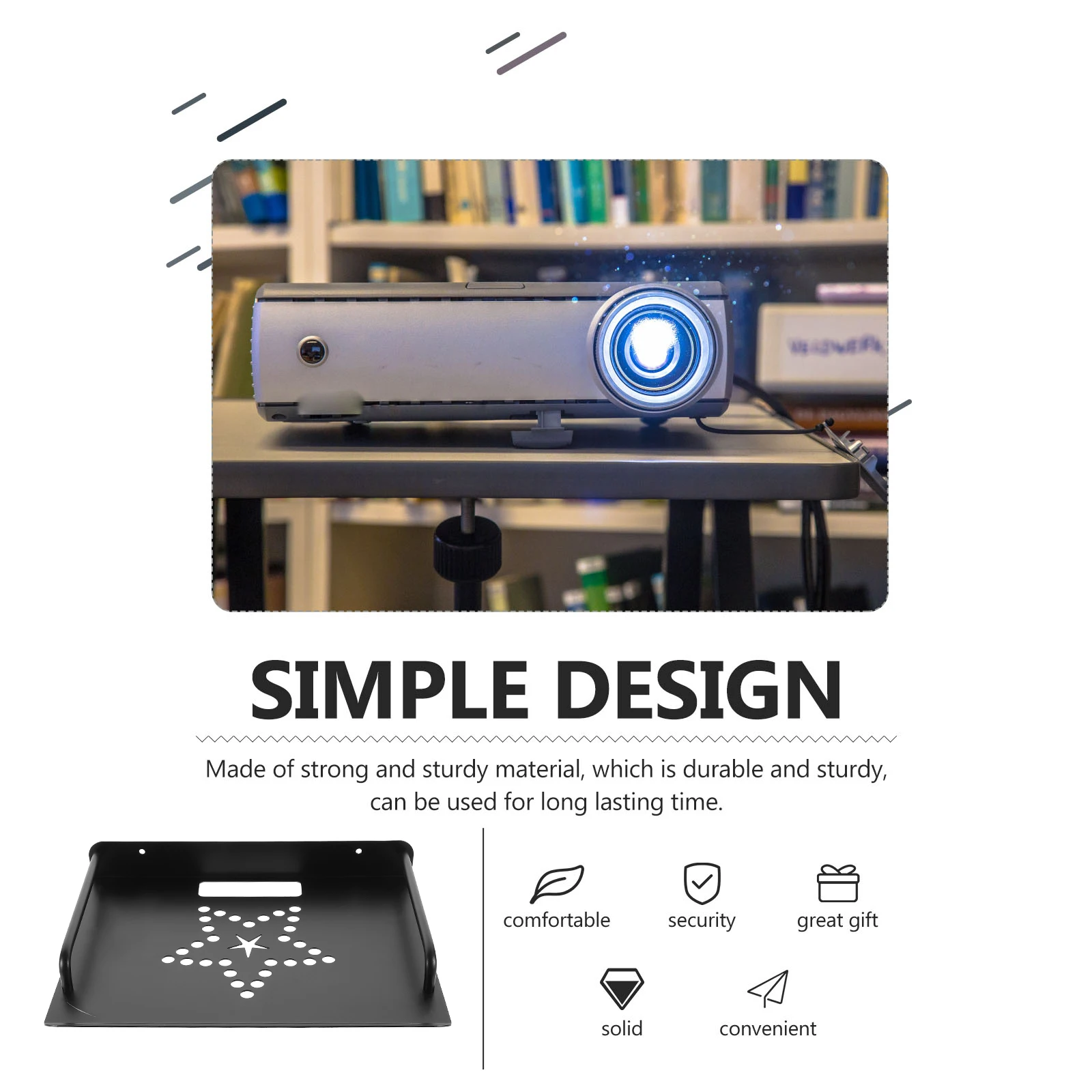 

Mounted Shelf Metal Router Storage Holder Cable Box Mount Floating Stand No Drilling Smooth Edge Wire Organizer Projector Stand