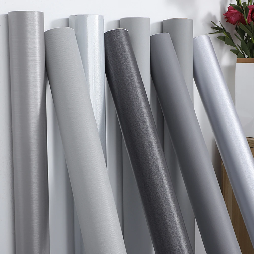 

Серые обои, самоклеящаяся виниловая пленка, наклейки, мебель, кухня, шкафы, столы, холодильник, стены, сделай сам, ремонт обоев