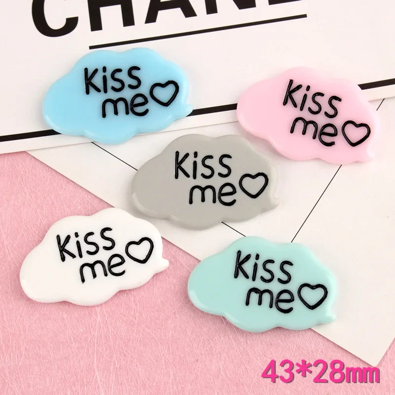 5pcs Kiss me letter brand resin flatback diy kawaii resin accessories crafts materials scrapbooking embellishment