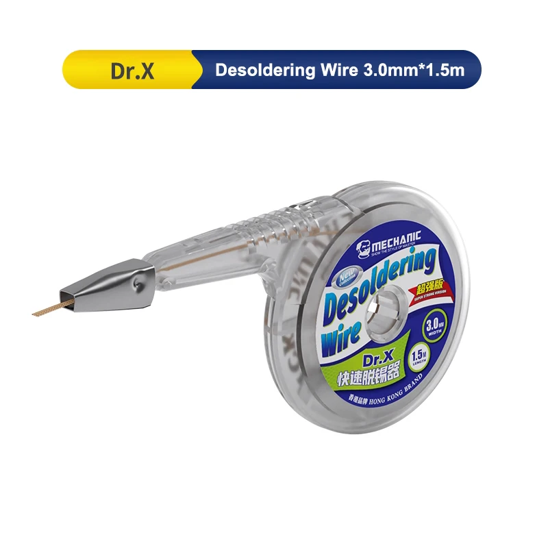 MONTEUR Dr.X 1.5mm-3.5mm Koperen Desoldeer Vlecht Soldeer Wick Hoge Absorptie voor PCB Telefoon Moederbord Elektronica Reparatie 2 STUKS