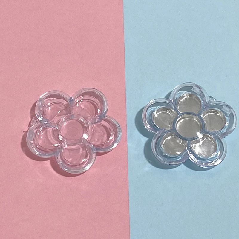 Estojo De Sombra De Olho Vazio, Caixa De Paleta De Maquiagem, Clarabóia De Plástico, Tampa Clara, Panela De Alumínio, Recipiente Redondo Cremoso De Corretivo, 6 Espaços