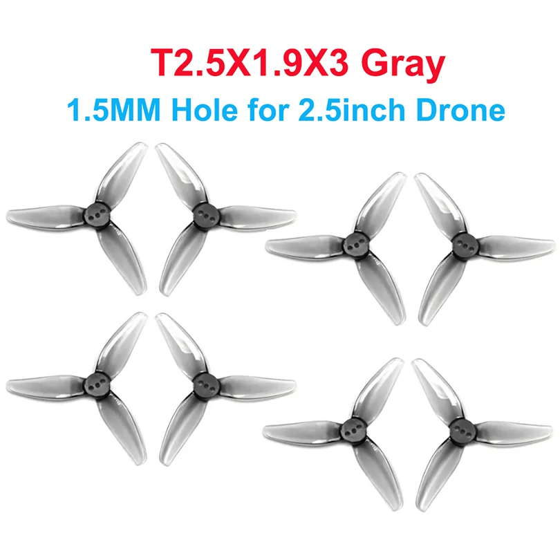 

10Pairs HQProp 2.5Inch 3-blade Propeller T2.5X1.9X3 CW CCW 2/1.5/2mm Shaft Hole For 2.5inch 3inch 3.5inch Cinewhoop FPV Drone