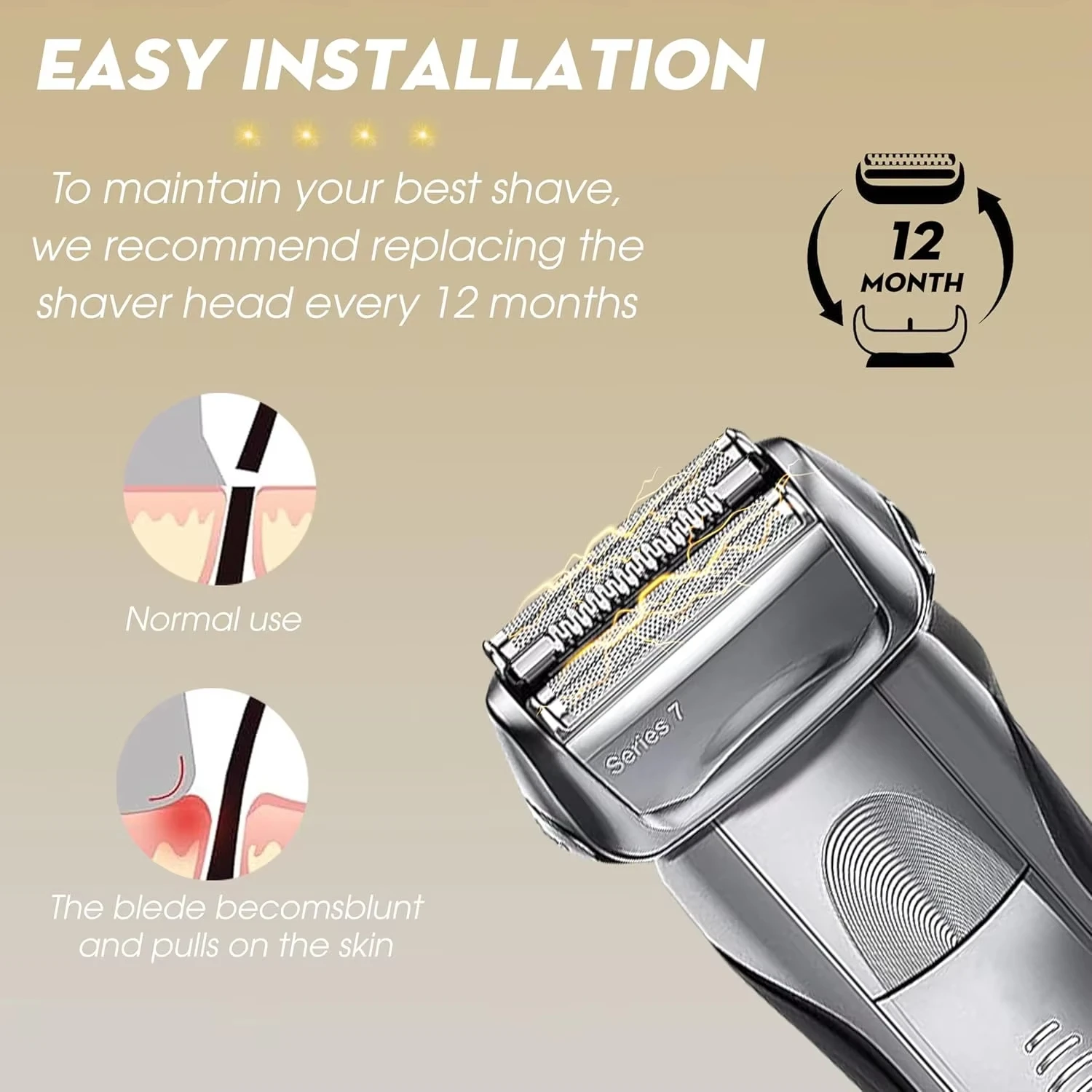 Series 7 70S Replacement Foil Head For  Electric Shaver 790cc 760cc 750cc 720 799 797 730 Razor image 5