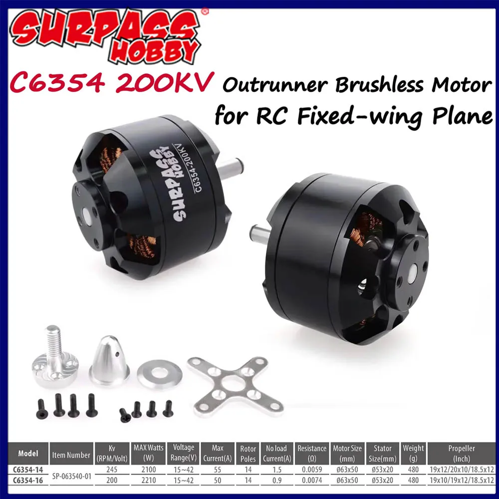 

SURPASS HOBBY C6354 6354 245KV 200KV Outrunner бесщеточный двигатель для радиоуправляемых мультикоптеров, самолетов, вертолетов, самолетов с фиксированным крылом, Airpalne