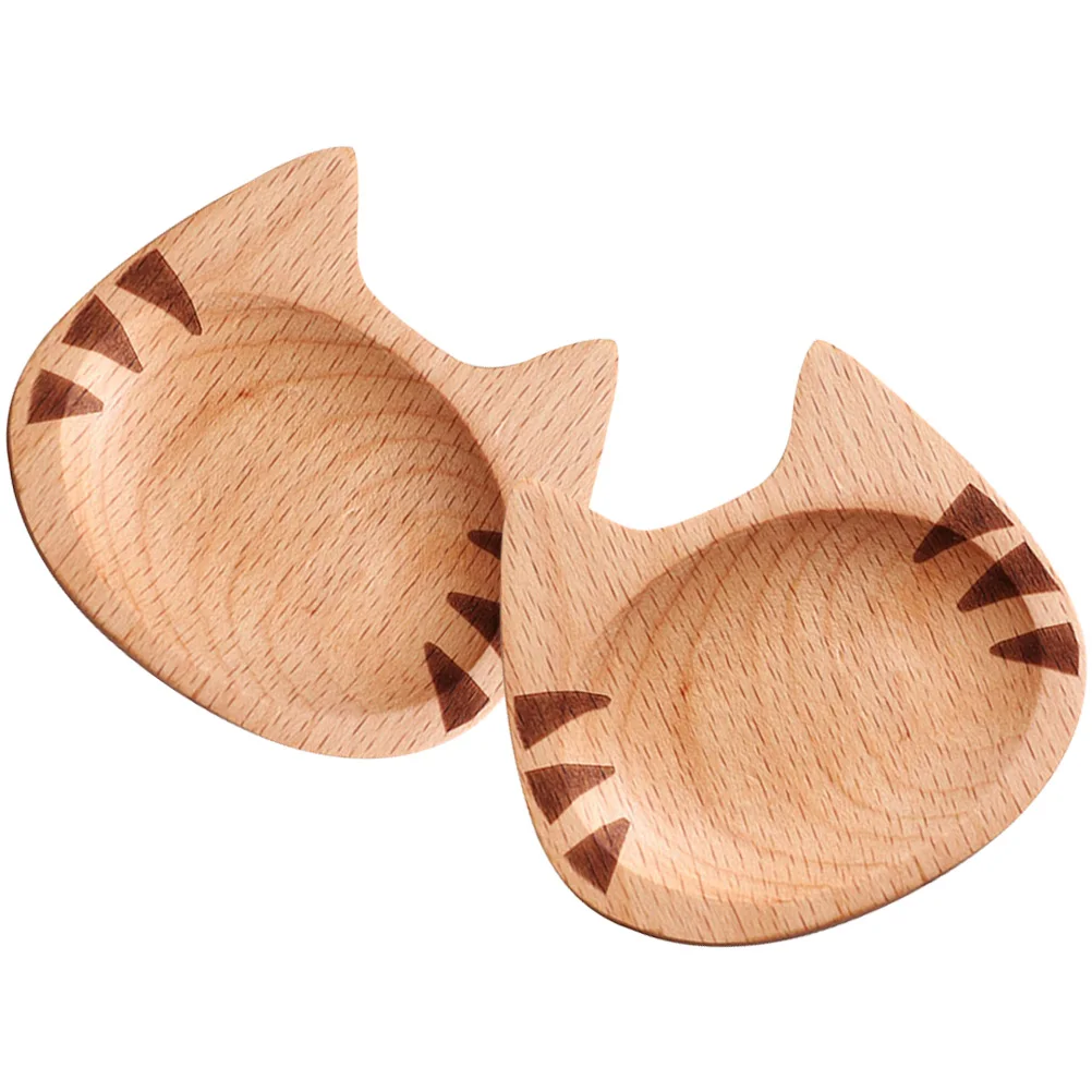 

Cat Shaped Soy Sauce Dishes Small Wood Practical Cute Dipping Bowls Kitchen Plates Wooden Seasoning Resistant Stain Scratch Long