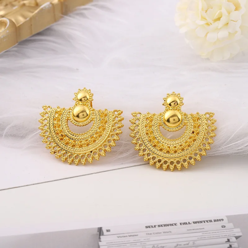 3pcs Jewelry Set Necklace Ring Earrings Female Models Light Luxury Style  sector Plated Jewelry Bridal Wedding Jewelry Set