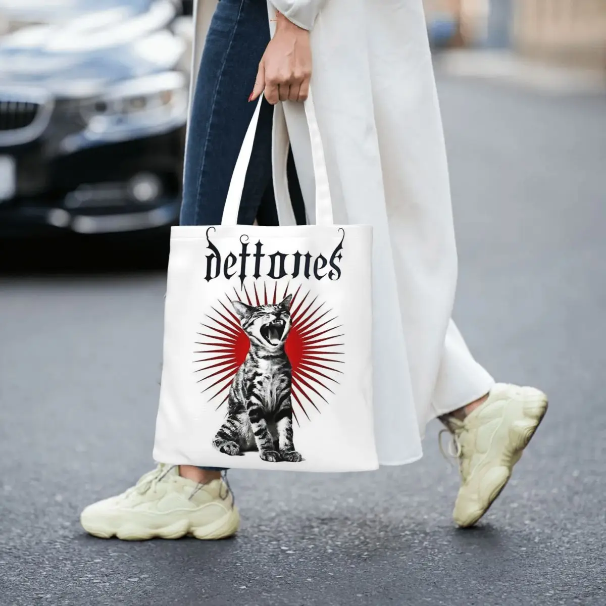 

Винтажные сумки Deftones с металлическим ремешком, белый альбом пони, сумки для покупок, складная парусиновая большая сумка, женская сумка через плечо, дорожная сумка