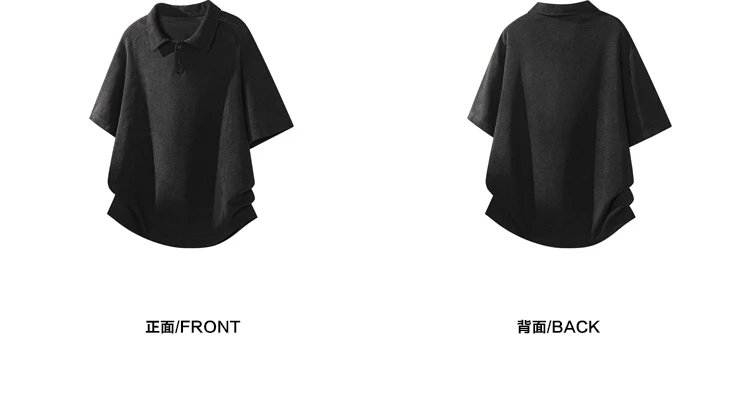 Herren Oversized Polo Kurzarm-Oberteil mit Wabenstruktur, Reverskragen für Freizeit, Pendeln und Alltag – Detail 7