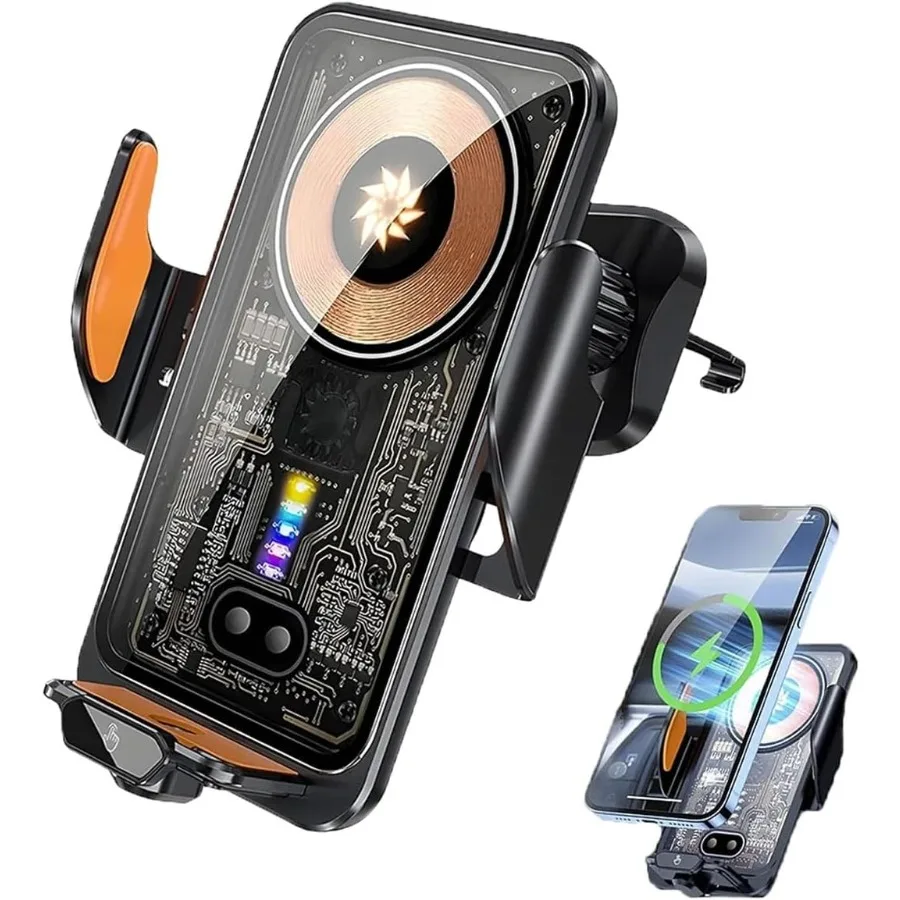 

Быстрое автомобильное беспроводное зарядное устройство 66 Вт, новинка 2024 года, автомобильная навигационная опорная рамка 66 Вт с сверхбыстрой возможностью зарядки, автоматический зажим