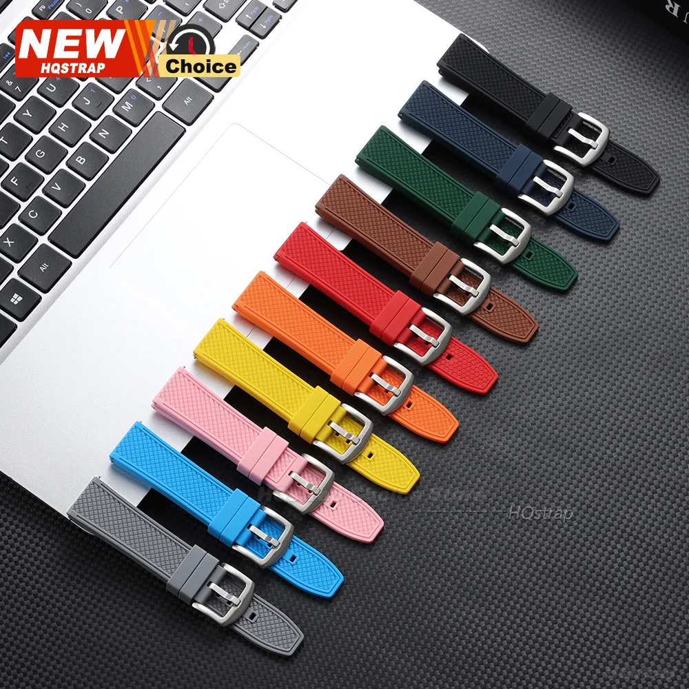 New 22mm 20mm Waterproof Silicone for Omega Plaid Pattern Rubber Bracelet for Samsung for Huawei Watch Band Women Men Wristband - view 3