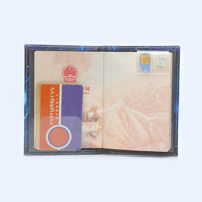 Universe Sterrenhemel Geschilderd Paspoort Reizen Pvc Passport Cover Wallet Id Card Houders Zakelijke Creditcard Houder