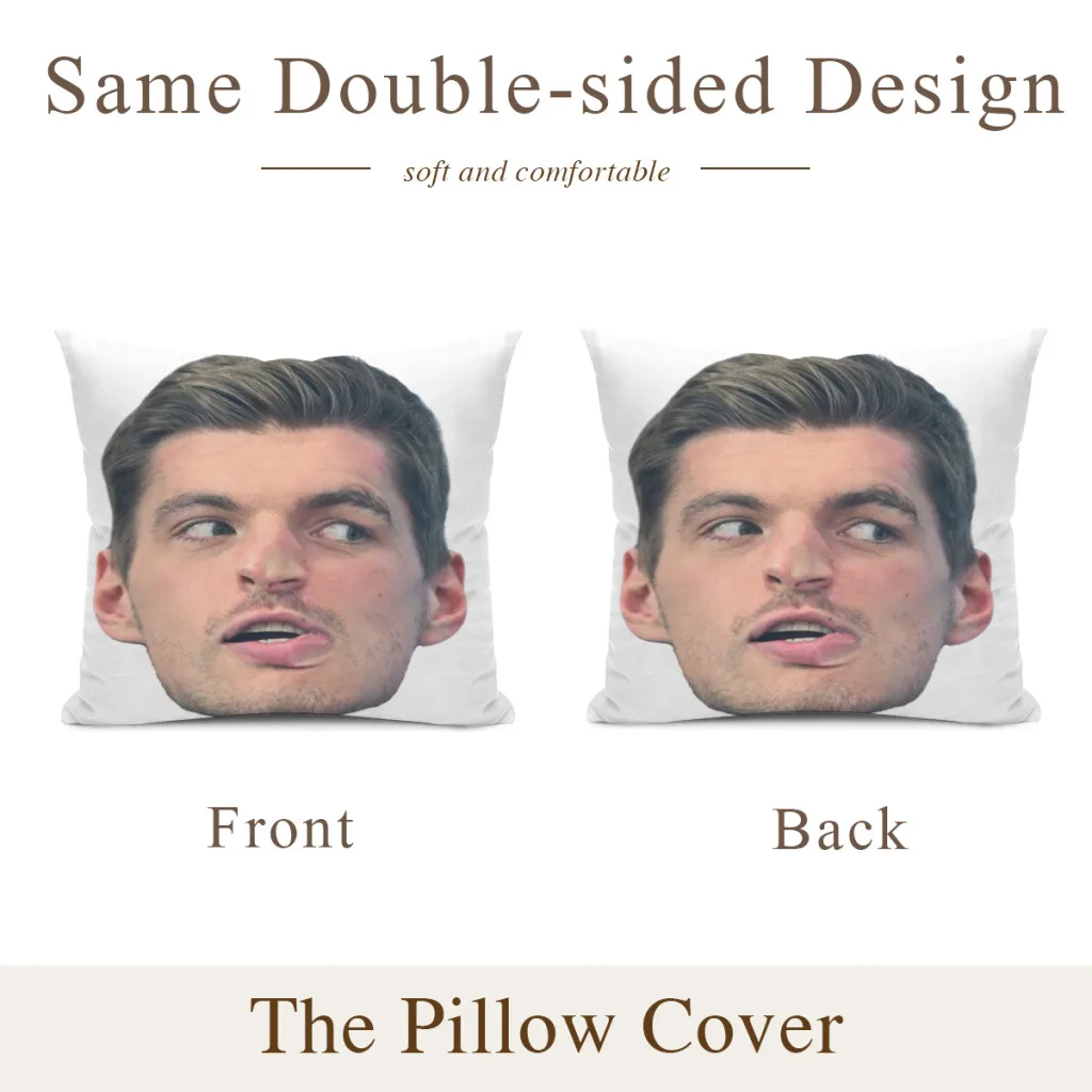 Max Verstappen Face Pillow Case SoftCushion Cover For Home Decor Easy To Clean