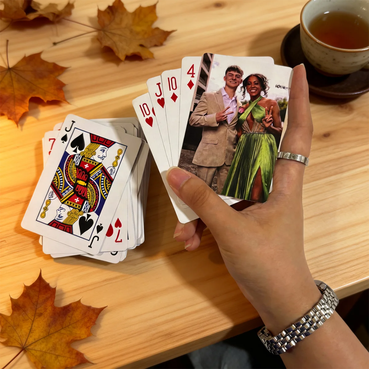Individuelle Spielkarten mit Foto, personalisierte Spielkarten mit doppelseitiger Anpassung, ein Deck Spielkarten für Hochzeiten – Detail 3