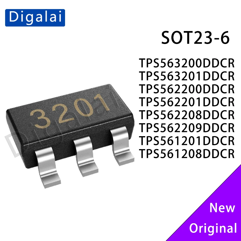 

10pcs TPS56xx2xxDDCR Sync Buck Converter 4.5-18V to 0.6-16V 1.5MHz 2A/3A IC SOT-23-6 for Industrial Sensors IoT Bulk Stock