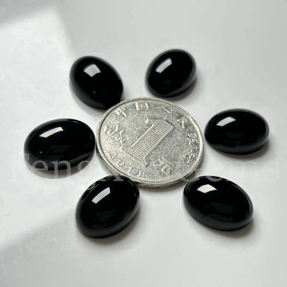 

Blabk color 8x10~20x30mm Oval Shape Flat Bottom Cabochon Glass Beads Stone Loose glass GemStone jewelry Accessories