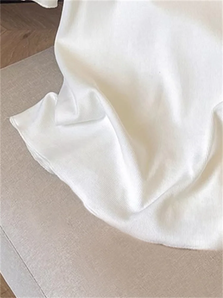 T-shirt V-ne ort Sve in pizzo bianco Top estivo dimagrante da donna Faionable Abbigliamento casual Traspirante Sweat-ng