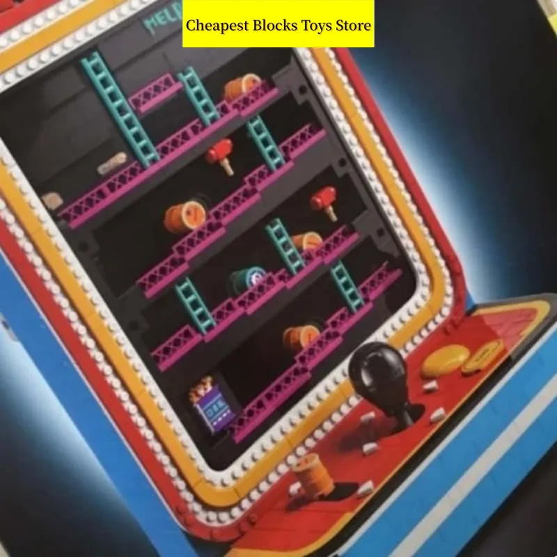 Cheapest Retro Arcade Cabinet Bricks Building Blocks 1371pcs Vintage Game Console Display Model Christmas Gifts for Adults Toy
