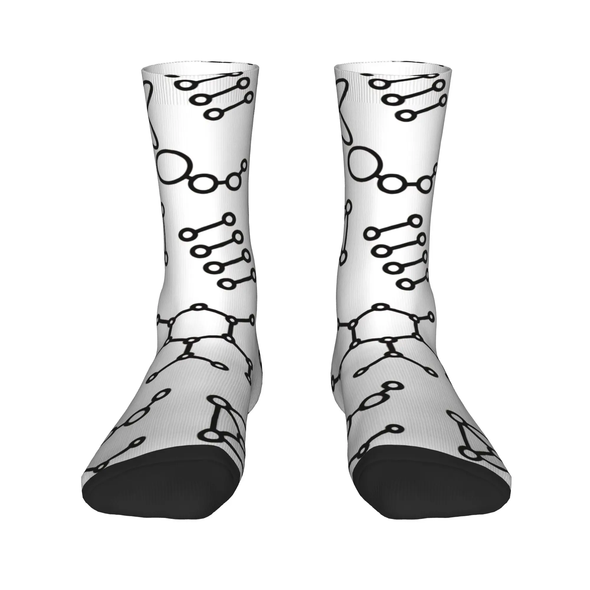 Unisex Men Socks Nerdy Molecule Science  Stockings Winter Harajuku Breathable Socks Design Outdoor Sports Anti Slip Socks